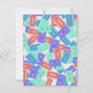 Pastel Cassette Tapes - 90:s Aesthetic Music Vykort