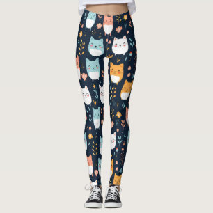 Pastel Cats Mönster Leggings