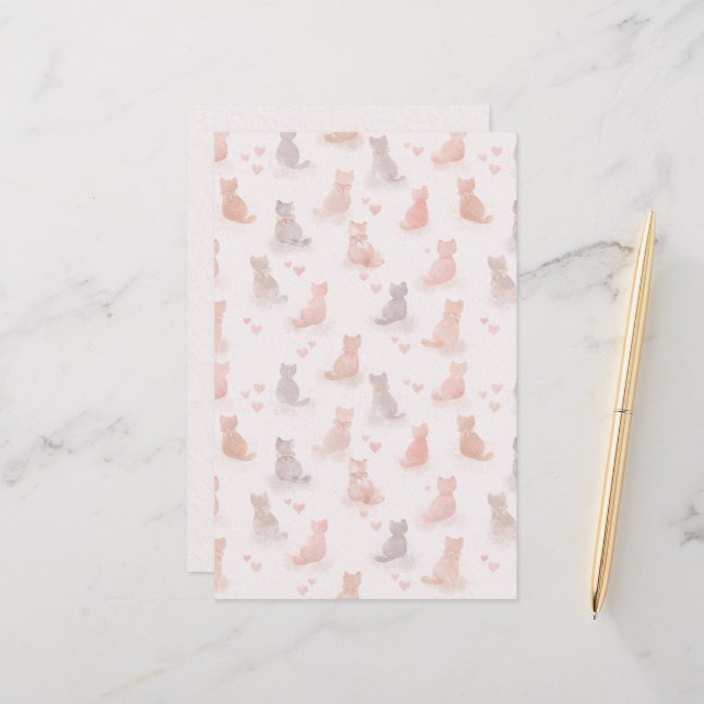 Pastel Cats Paper Sheet (Fram/Back In Situ)