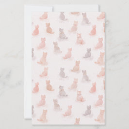 Pastel Cats Pattern Paper Sheet
