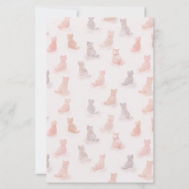 Pastel Cats Pattern Paper Sheet (Framsida)