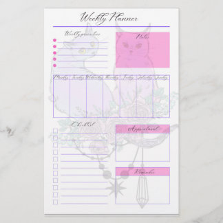 Pastel Cats Weekly Planner Lakan Brevpapper