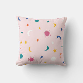 Pastel Celestial Motif Mönster Kudde
