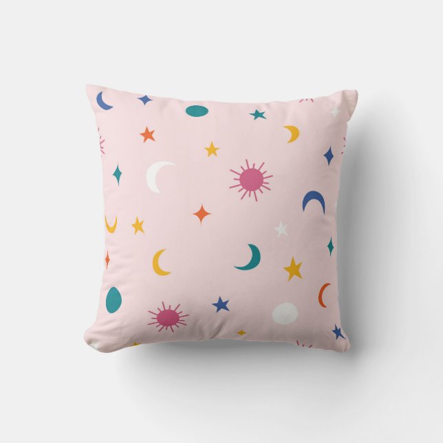 Pastel Celestial Motif Mönster Kudde (Framsida)