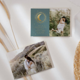 Pastel Celestial Two Photo Bröllop Firande Inbjudningar