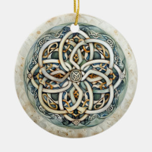 Pastel Celtic Knot Julgransprydnad Keramik