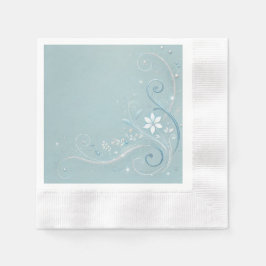Pastel Cerulean Blommigt Motif Design Pappersservett