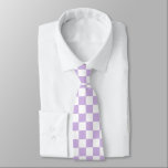 Pastel Checkerboard Checks Mönster Retro Lilac Slips<br><div class="desc">Coola-styrd mönster-halssnitts utformning. Pastel lilac lavender violet lila och vita små checkar mönster necktie.</div>