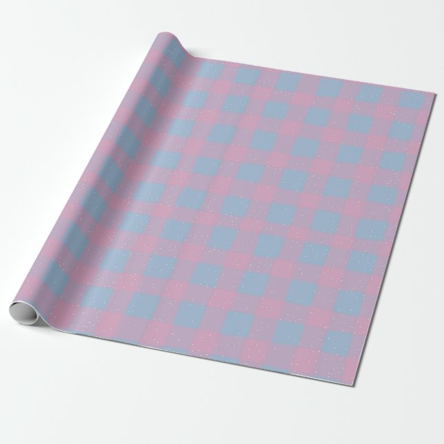 Pastel Checkered Gingham Presentpapper (Utrullad)