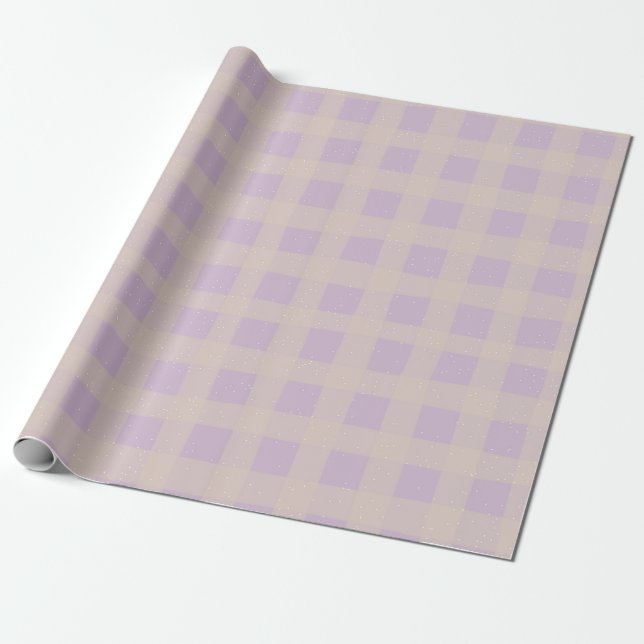 Pastel Checkered Gingham Presentpapper (Utrullad)