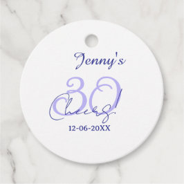 Pastel cheers 30th birthday purple elegant name da gåvor etiketter