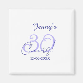 Pastel cheers 30th birthday purple elegant name da magnet
