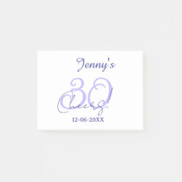 Pastel cheers 30th birthday purple elegant name da post-it block