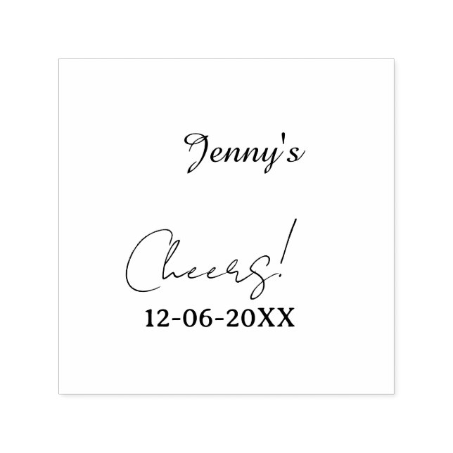 Pastel cheers 30th birthday purple elegant name da självfärgande stämpel (Design)