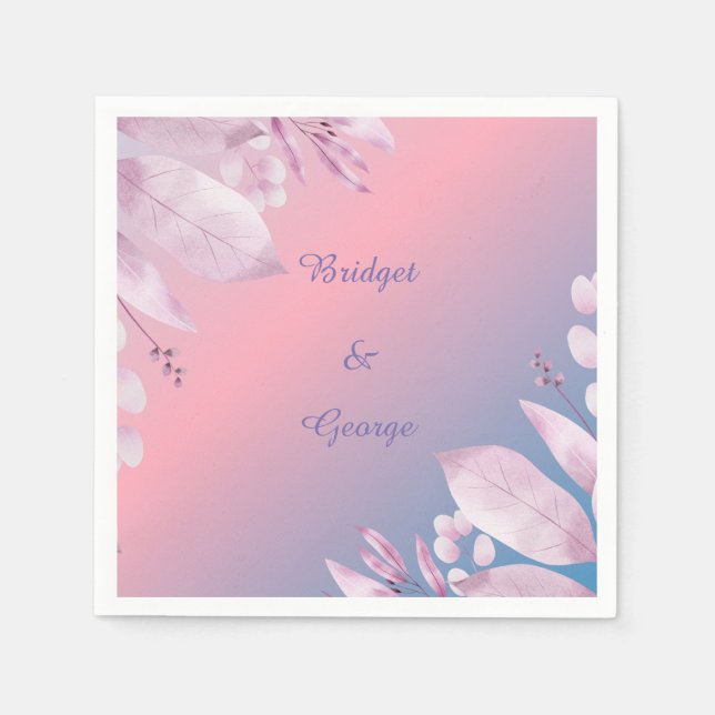 Pastel cherry blommar sakura bröllop napkins pappersservett (Framsidan)