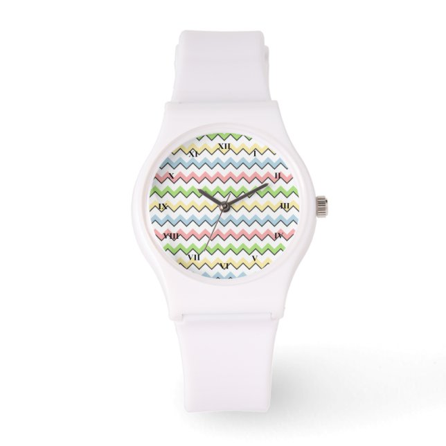 Pastel Chevron-Drop Shadow by Shirley Taylor Armbandsur (Framsida)