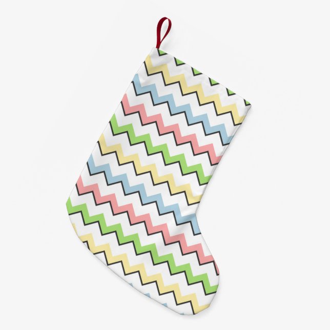 Pastel Chevron-Drop Shadow by Shirley Taylor Liten Julstrumpa (Framsidan (Hängande))