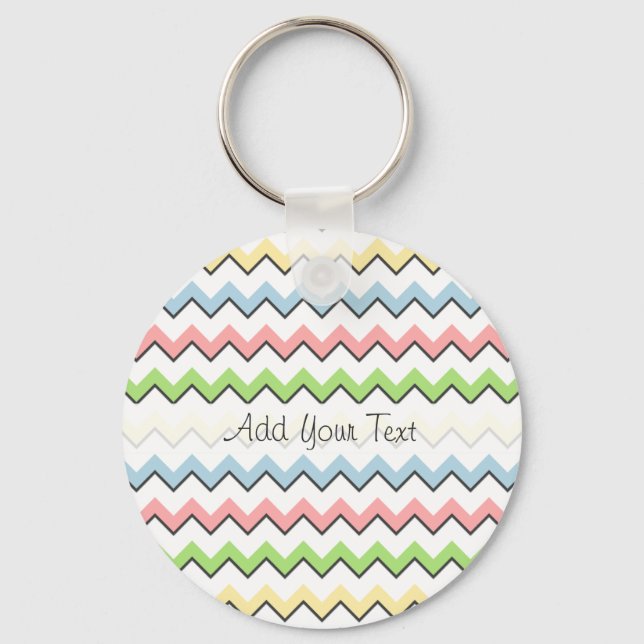 Pastel Chevron-Drop Shadow by Shirley Taylor Nyckelring (Framsida)