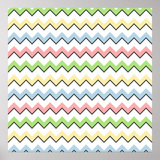 Pastel Chevron-Drop Shadow by Shirley Taylor Poster (Framsidan)