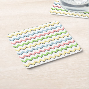 Pastel Chevron-Drop Shadow by Shirley Taylor Underlägg Papper Kvadrat