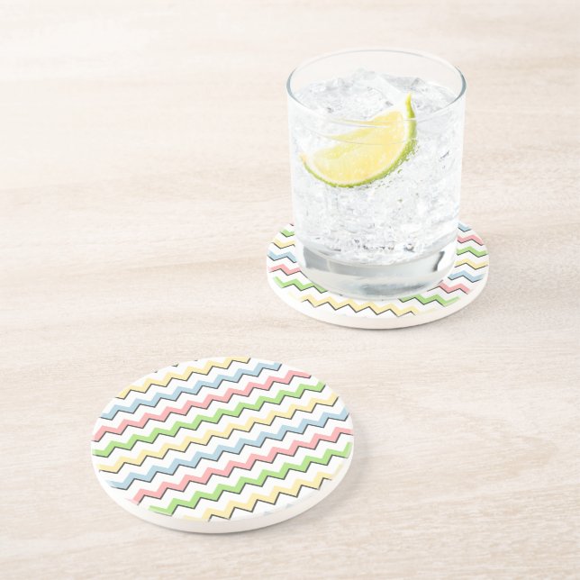 Pastel Chevron-Drop Shadow by Shirley Taylor Underlägg Sandsten (Sidan)