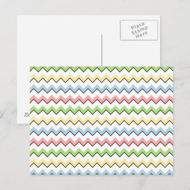 Pastel Chevron-Drop Shadow by Shirley Taylor Vykort (Fram/baksida)