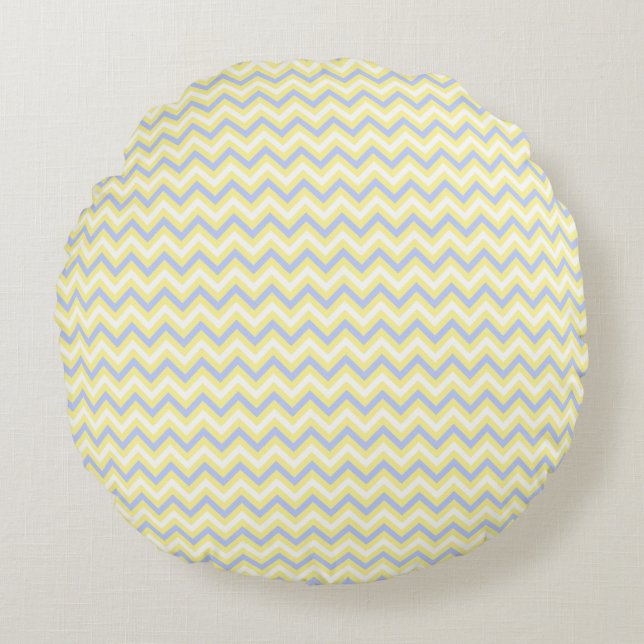 Pastel Chevron Mönster Rund Kudde (Framsidan)