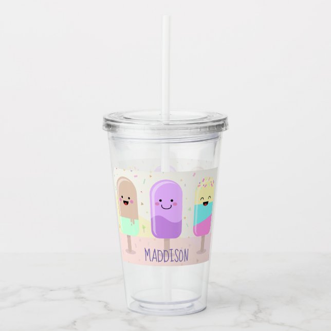 Pastel Chibi Ice Lollies Cute Personlig Take Away Mugg (Framsida)
