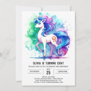 Pastel Children Horse Birthday Inbjudningar