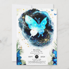 Pastel Children's Butterfly Birthday Inbjudningar