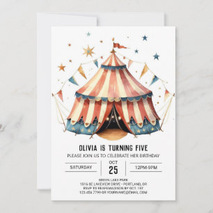 Pastel Children's Magic Circus Birthday Inbjudningar