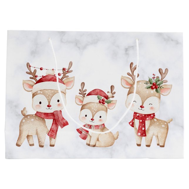 Pastel Christian Christmas Reindeer Gift Bag (Baksidan)