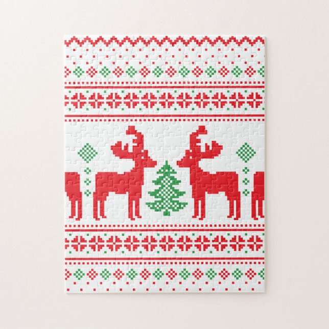 Pastel Christmas Aesthetic Pattern- Holiday Vibes Pussel (Vertikal)