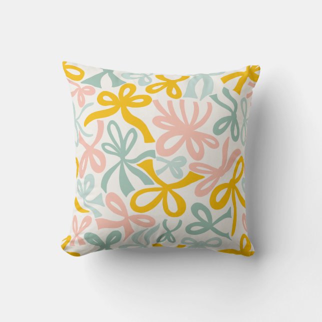 Pastel Christmas Coquette ribbons and bows  Kudde (Framsida)