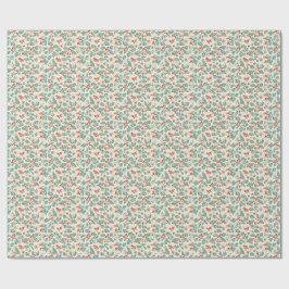 Pastel Christmas Holly & Winter Foliage Pattern Presentpapper