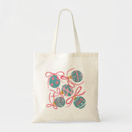 Pastel Christmas Ornaments Tote Bag Tygkasse