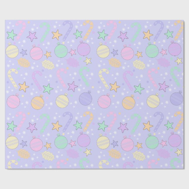 Pastel Christmas Pattern Presentpapper (Platt)