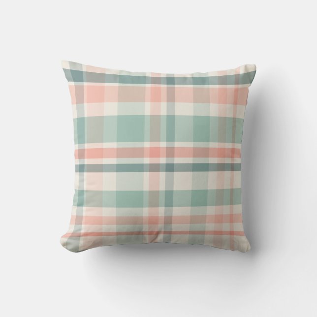Pastel Christmas Plaid two Kudde (Framsida)