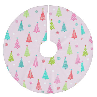 Pastel Christmas Tree Skirt Julgransmatta Borstad Polyester