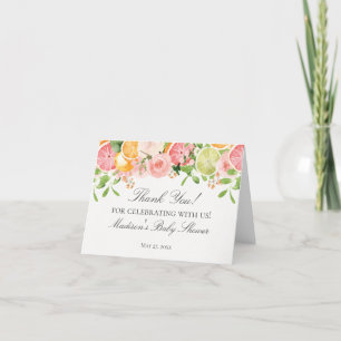 Pastel Citrus Blommigt Little Cutie Baby Shower Tack Kort