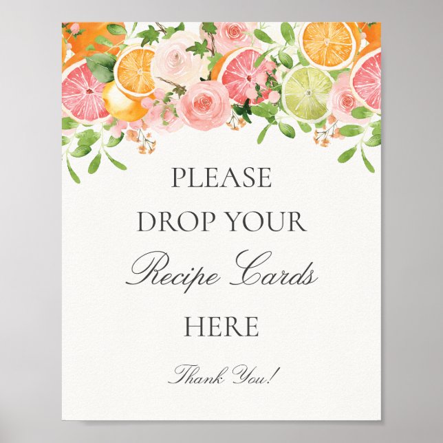 Pastel Citrus Blommigt Main Squeeze  en Recept Poster (Framsidan)