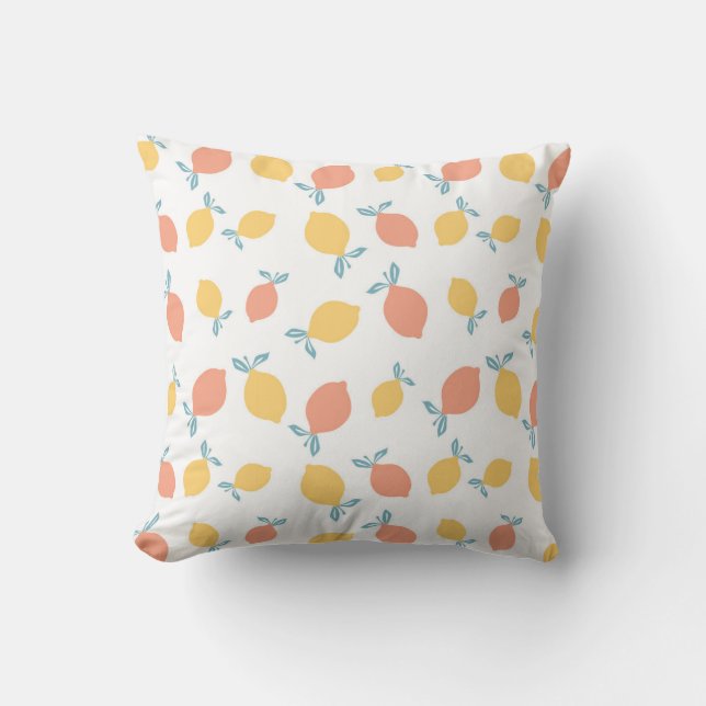 Pastel Citrus Delight Kudde (Framsida)