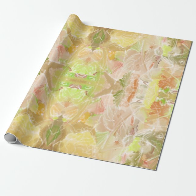 Pastel Citrus Watercolor Designer Skriv ut Mönster Presentpapper (Utrullad)