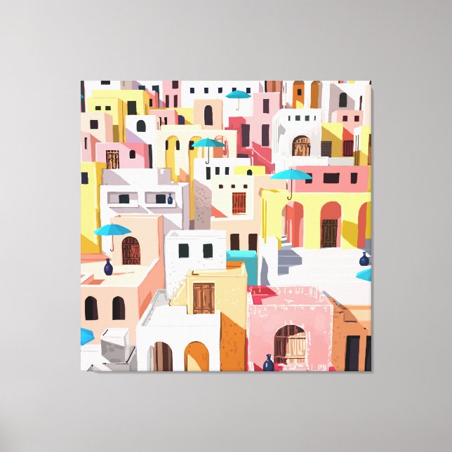 Pastel Cityscape Canvastryck (Framsida)