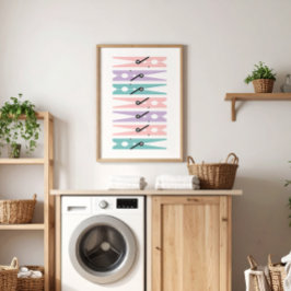 Pastel Clothes Stift Tvätt Room Art Poster