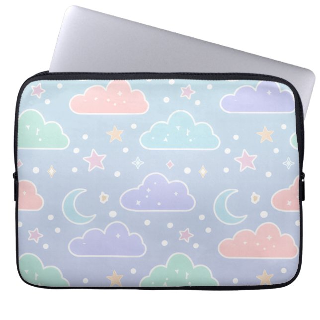 Pastel Cloud Aesthetic Laptop Sleeve (Framsidan)
