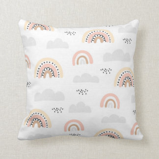 Pastel Clouds & Boho Rainbows Cushion Kudde