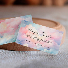 Pastel Clouds Diaper Raffle Baby Shower Tilläggskort