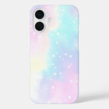 Pastel Cloudy Sky with Stars Dreamy Design