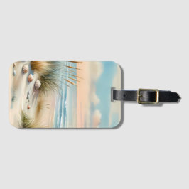 Pastel Coastal Dunes Watercolor Bagagebricka